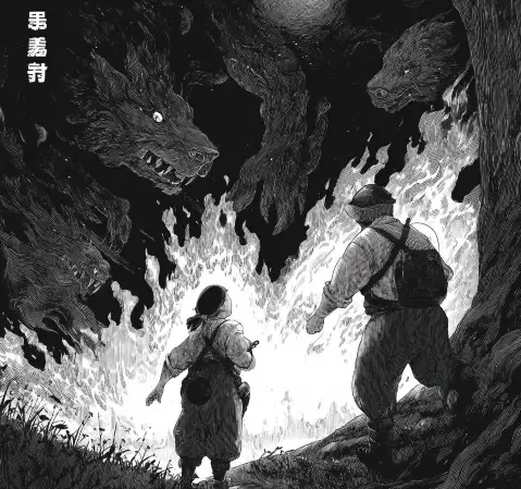 漫画阅读场景：读者在书架前翻阅漫画